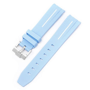 ONTHELEVEL Bracelet en caoutchouc silicone bleu marine pour montres Bracelet en caoutchouc incurvé de qualité supérieure à déploiement secondaire - Product Image 6