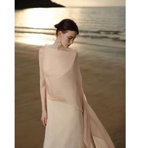 Vestidos de mujer elegantes al por mayor VESTIDO MARGOT con espalda abierta 140cm 61% rayón 39% algodón ODM logotipo personalizado vestidos de mujer - Product Image 3