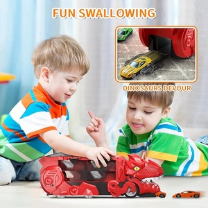 Le transporteur <span class=keywords><strong>T</strong></span>-<span class=keywords><strong>Rex</strong></span> avec 6 mini voitures se transforme en piste de course de dinosaures Swallow & Slide Action Rangement pratique - Product Image 6