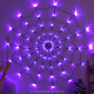 70Leds 3.94FT Lampe Toile D'<span class=keywords><strong>araignée</strong></span> Géante pour Halloween Décoration Extérieure Fenêtre Toile D'<span class=keywords><strong>araignée</strong></span> <span class=keywords><strong>Filet</strong></span> <span class=keywords><strong>De</strong></span> Pêche Chaîne - Product Image 3