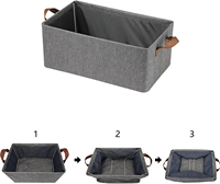 KUYUE Paniers de rangement pour étagères Bacs de rangement pour placard Cadre de paniers à vêtements, bacs de placard avec métal coton imperméable pliable