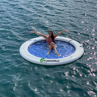 8ft 10ft 12ft Personnalisé Piscine Flotteurs Tapis Gonflable Île Flottant Salon Plage Bain de Soleil Lit pour Lac