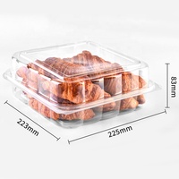 Boîtes à pâtisserie personnalisables, durables, en forme de coquille, en plastique PET transparent, pour boulangerie, pain, biscuits, gâteaux