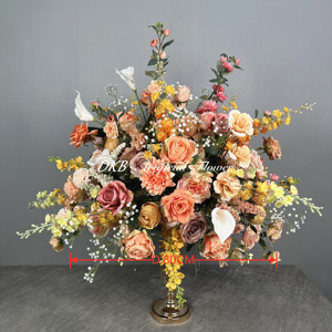 Boule de fleur géante artificielle en gros à bas prix DKB boule de fleur rose multicolore de haute qualité pour la décoration de table de mariage - Product Image 2