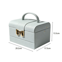 Boîte à bijoux rectangulaire de luxe sur mesure en gros avec cuir PU et MDF, ouverture automatique multifonctionnelle pour femmes