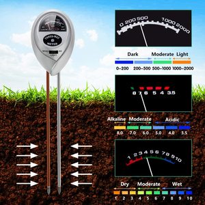 Argent 3 en 1 jardinage plante <span class=keywords><strong>pot</strong></span> <span class=keywords><strong>de</strong></span> fleurs <span class=keywords><strong>testeur</strong></span> sol humidimètre/PH mètre/Illuminance mètre - Product Image 4