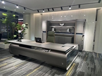 Foshan usine 2024 exposition Design moderne chaud taille personnalisée bureau en bois en forme de L luxe PDG bureaux de bureau