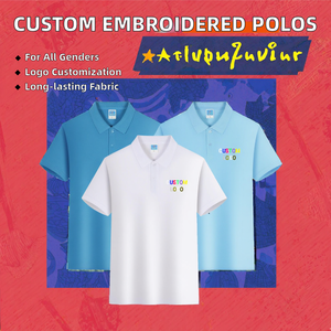 Polos Unisex Básicos Casuales, Camisetas de Algodón Bordadas para Polos, Logotipo Personalizado, Antiarrugas, Camisetas de Golf Personalizadas para Hombre - Product Image 2