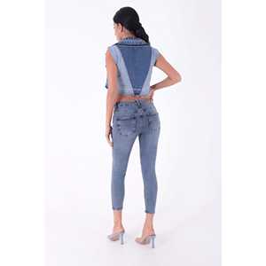 Pantalones Vaqueros Ajustados de Cintura Alta, Transpirables, Casuales, con Estampado, Corte Holgado, Talla XL - Product Image 4