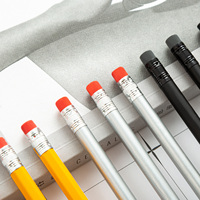 Crayon en bois personnalisable, couleurs noir avec gomme à crayon, Logo personnalisé, 1 pièce, Promotion spéciale