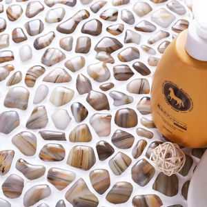 Baño ducha <span class=keywords><strong>piso</strong></span> pared fuente Patio piscina fusión en caliente marrón guijarro vidrio mosaico azulejos decoración <span class=keywords><strong>de</strong></span> pared - Product Image 2