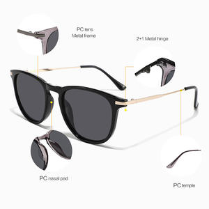 Gafas de Sol Clásicas Ovaladas Conchen, Montura Negra de PC, Protección UV400, Unisex, para Viajes, Conducción, Moda - Product Image 3