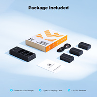 K&F Concept Compatibile con Canon R5 R6 R7 C50 R6V, Caricabatterie LCD a 3 Slot e Set di 3 Batterie Ricaricabili LP-E6P per Fotocamera Digitale