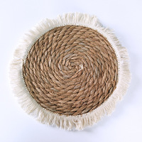 Sous-verres naturels faits à la main Napperons de salle à manger Plusieurs couleurs Tapis de table tissé en corde de coton Commodités Produits décoratifs pour la maison