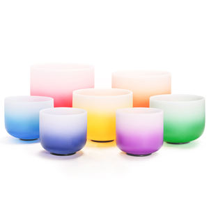 Jinfang 432Hz & 440Hz Ensemble <span class=keywords><strong>de</strong></span> bols chantants en cristal <span class=keywords><strong>de</strong></span> quartz givré dégradé <span class=keywords><strong>de</strong></span> couleur pour la guérison sonore par le <span class=keywords><strong>bain</strong></span>, lot <span class=keywords><strong>de</strong></span> 7 - Product Image 5