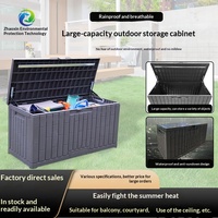 Boîte de rangement extérieure en plastique HDPE, armoire utilitaire pour jardin et patio, avec trou pour clé, étanche à l'eau et à la poussière, organisateur multifonctionnel
