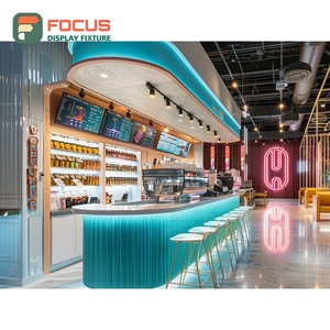 Durable Coffee Merchandise Display Rack Solid Wood Frame Tall Product Area Storefront Coffee Display Rack - Product Image 1