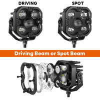 Feux de conduite tout-terrain LED de 3 pouces, feux LED de type pod, étanches IP68, homologués Emark, 12V 24V, feux de rallye LED pour 4x4, camion, VTT, UTV, SUV, JEEP