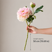 Kunstmatige pioenrozen 2/3 hoofden lange steel nep pioen zijden bloemen voor bruidsboeket huisdecoratie bloemstuk