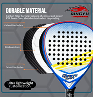 Raquette de Padel de Plage Personnalisée Légère et Portable en Fibre de Carbone Intégrale, Forme de Raquette de Tennis, Équilibrée pour le Contrôle, Idéale pour les Amateurs