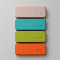 Étui rigide rectangulaire pour lunettes à rayures verticales, anti-rayures, avec logo personnalisé, multicolore, vente en gros