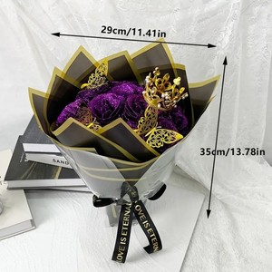 Bouquet <span class=keywords><strong>de</strong></span> roses scintillantes pour la veille du Nouvel <span class=keywords><strong>An</strong></span>, couronne <span class=keywords><strong>de</strong></span> papillons, savon, cadeau <span class=keywords><strong>de</strong></span> la Saint-Valentin, fleur artificielle <span class=keywords><strong>de</strong></span> Noë<span class=keywords><strong>l</strong></span> - Product Image 4