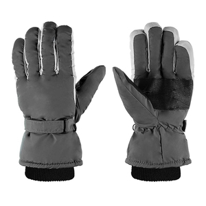 Snowboarding <b>Ski</b> <b>Gloves</b> Contrast Finger Sidewalls Textured Palm Overlay Cinch Strap Closure Ribbed Cuff Winter Sports - Product Image 2