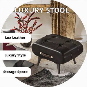 Ghế đôn nhỏ bằng da cao cấp, kiểu dáng hiện đại, gấp gọn được, dùng làm ghế <span class=keywords><strong>sofa</strong></span>, để giày dép, đựng đồ, nội thất phòng ngủ - Product Image 3
