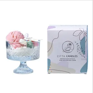 signature candle Suppliers-Christmas Souvenirs High-end Aromatherapy Candles New Love Ice Cream Smokeless Fragrance Indoor Aromatherapy Purification