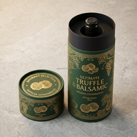Cylindre en papier spécial sur mesure pour huile de truffe et vinaigre balsamique de luxe avec logo de marque personnalisé et plateau intégré