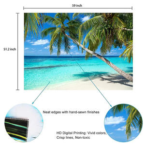 Océan <span class=keywords><strong>plage</strong></span> paysage tapisserie été fenêtre tenture murale tapis fenêtre Nature tropicale cocotier arbre tapisseries - Product Image 5