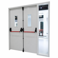 Source Vente d'usine Bâtiment commercial certifié Portes en acier coupe-feu double Portes résistantes au feu au design moderne