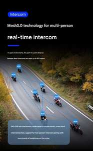 Mesh 3,0 Intercom Casco de motocicleta Auriculares inalámbricos Auriculares impermeables Para Riders Intercomunicador Para <span class=keywords><strong>Moto</strong></span> - Product Image 2