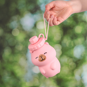 Capybara Silicone ráp du lịch cup với nắp, Leak-proof xách tay chai nước với dây đeo cho sử dụng ngoài trời - Product Image 3