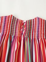 Ensemble femme 2026 : Nouvelle chemise décontractée à rayures imprimées et jupe midi rétro rayée pour femme