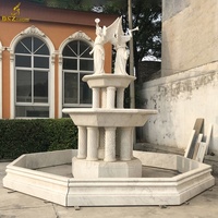 Oeuvre en pierre décorative artisanale personnalisée pour villa de luxe, cour et fontaine en marbre pour paysage de villégiature
