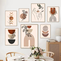 Chaude abstraite femelle fleurs plante feuilles ligne mur art impression toile affiche mur salon décoration de la maison
