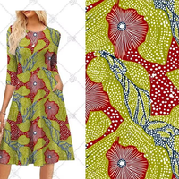 Tissu en rayonne imprimé numériquement, style batik, imprimé à la cire, pour robe femme, vêtements d'été