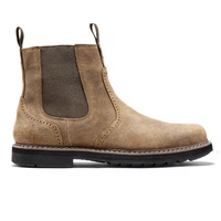 Bottes Chelsea basses résistantes à l'usure pour hommes, décontractées, en similicuir noir, avec fermeture éclair, chaussures habillées d'hiver