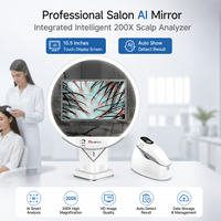 Miroir AI Professionnel de Salon Intégré avec Analyseur de Cuir Chevelu Intelligent 200X, Écran Tactile 10,5 Pouces, Détection Automatique des Résultats