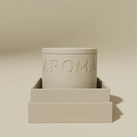 Bougie parfumée en cire de soja personnalisée avec logo, dans un pot en céramique, luxe, artisanale, bio, non toxique, longue durée (60 heures), pour la maison