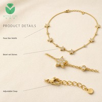 Collier en diamant de laboratoire Better Star, taille brillant rond, or jaune 18 carats, fermoir réglable pour femme