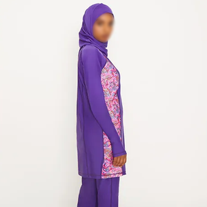 Burkinis de bain islamiques modestes pour femmes, design personnalisé, coupe haute, imprimé, ensemble 2 pièces, haute qualité, Spandex/Polyester, séchage rapide - Product Image 2