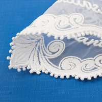 Broderie blanche Soluble dans l'eau, Patch brodé rond carré tapis vêtements décoration café sous-verre
