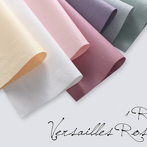 Papel francés retro con relieve de rosas de Versalles, papel gofrado de 100g de grosor, papel para empaque de flores - Product Image 4