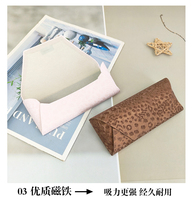 Étui à lunettes en cuir PU fait main, motif uni, grande capacité, résistant à la pression, boîte de rangement portable pour lunettes de soleil et lunettes de myopie