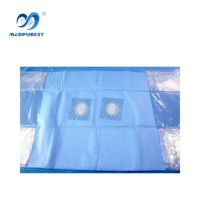 Pack d'angiographie jetable, pack de draps chirurgicaux avec 4 trous, drap d'angiographie
