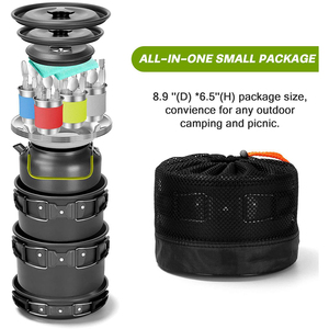 Ensemble populaire d'ustensiles de cuisine pour théière, poêle à frire, marmite et sac à eau de camping, accessoires de randonnée et d'extérieur, ensembles de batterie de cuisine - Product Image 4
