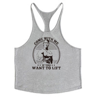 Débardeur de musculation classique pour homme, bretelles fines, débardeur musculaire, col halter, pur coton, imprimé, grande taille, entraînement, vente en gros