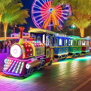 Juego <span class=keywords><strong>de</strong></span> <span class=keywords><strong>tren</strong></span> eléctrico grande personalizado para adultos, vagón <span class=keywords><strong>de</strong></span> <span class=keywords><strong>Tren</strong></span> Eléctrico estilo locomotora para parque <span class=keywords><strong>de</strong></span> atracciones y atracción turística - Product Image 1